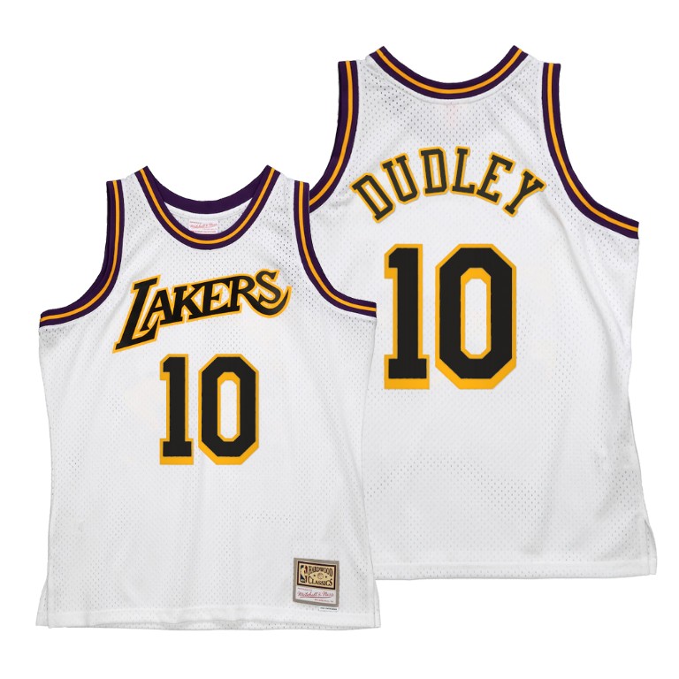 Men's Los Angeles Lakers Jared Dudley #10 NBA Hardwood Classics Reload 2.0 White Basketball Jersey WAJ7183CR